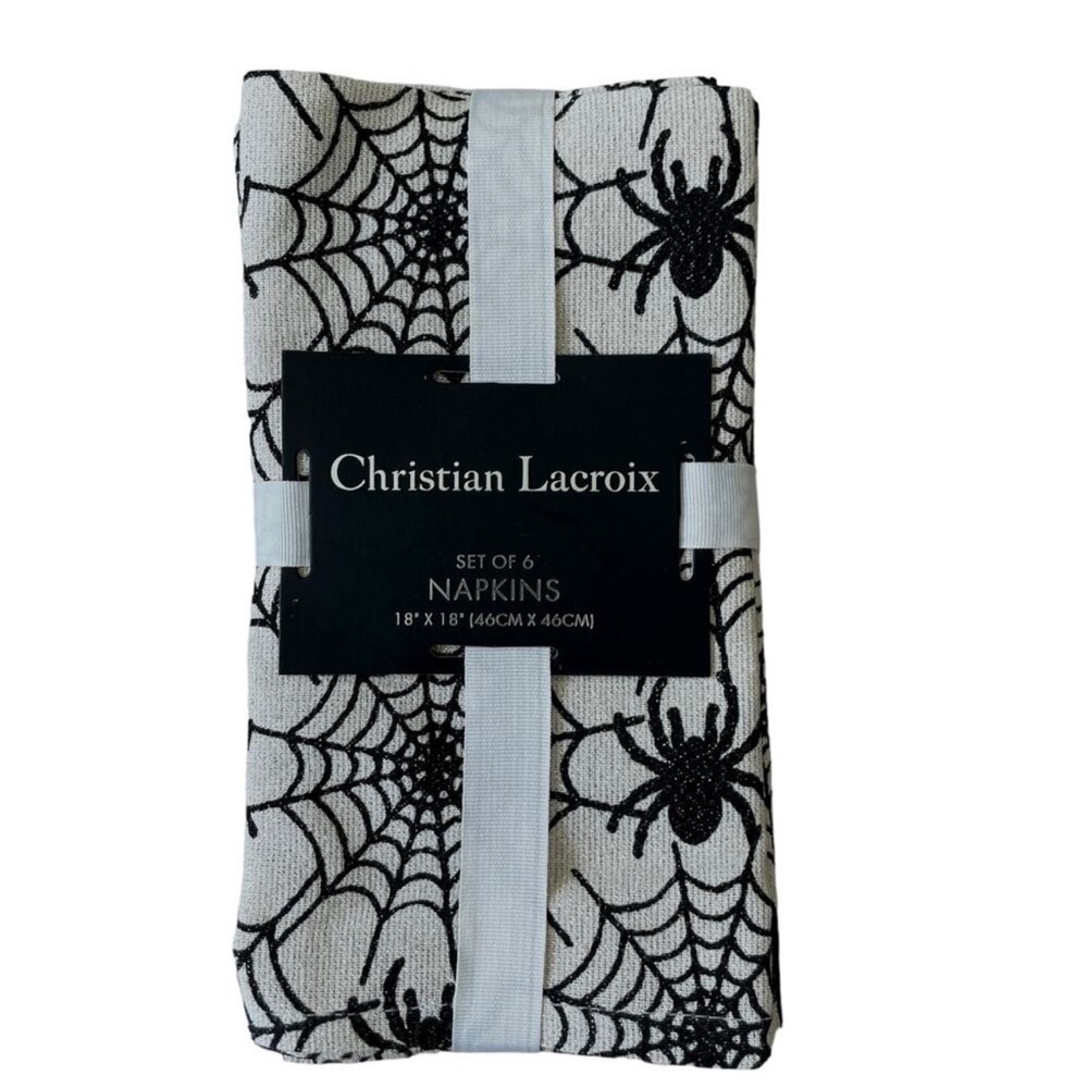 Set of 6 18 x 18 Christian Lacroix Halloween cloth table Napkins.